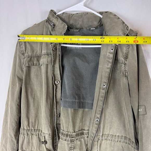 Levi's Women's Military Utility Parka Jacket Olive Green Hooded Small - Picture 5 of 6